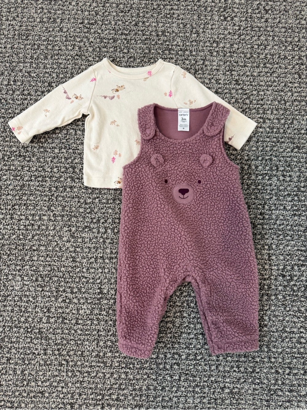 Carter’s Fuzzy Bear Jumper Set (NWOT)